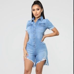 Denim Romper
